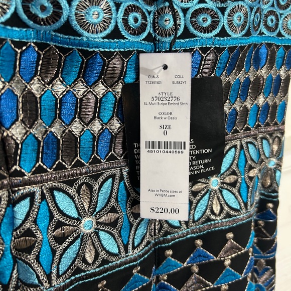 WHBM White House Black Market Black & Blue Metallic
Sheath Dress NWT, size 0 - Picture 5 of 9